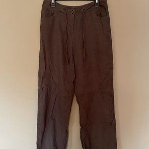 Baggy Green Linen Pants